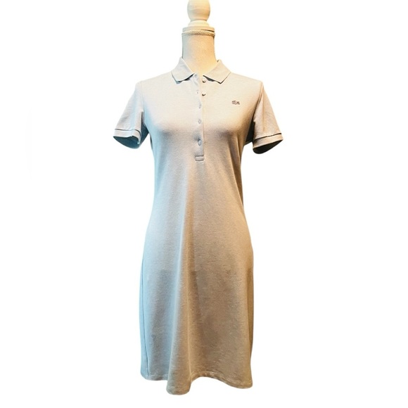 Lacoste Soft Blue & White Classic Polo Dress Size 6 NWOT - Picture 1 of 12